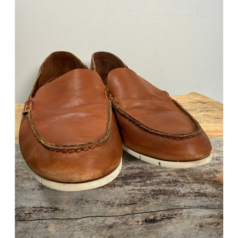 Frye‎ Mens Sedona Venetian Moc Loafers Leather Slip On Shoes Brown 10M Quiet Lux